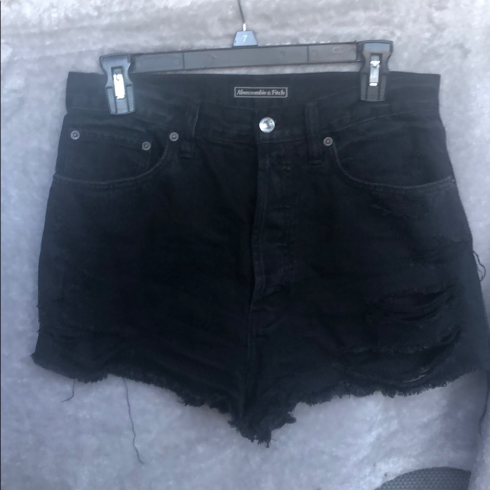 High waisted Abercrombie and Fitch distressed
